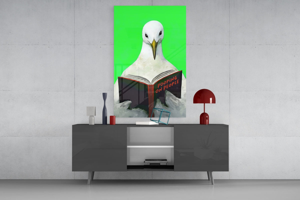 Educated Seagull Glass Wall Art – Designer Collection