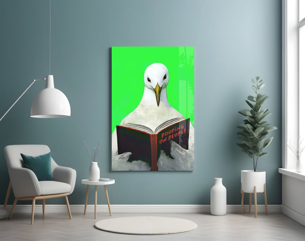 Educated Seagull Glass Wall Art – Designer Collection