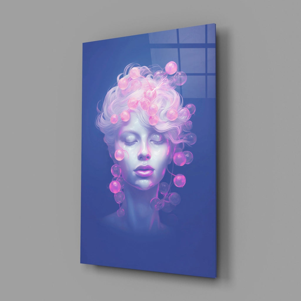 Cobalt Blue Bubble Halo Muse Glass Wall Art