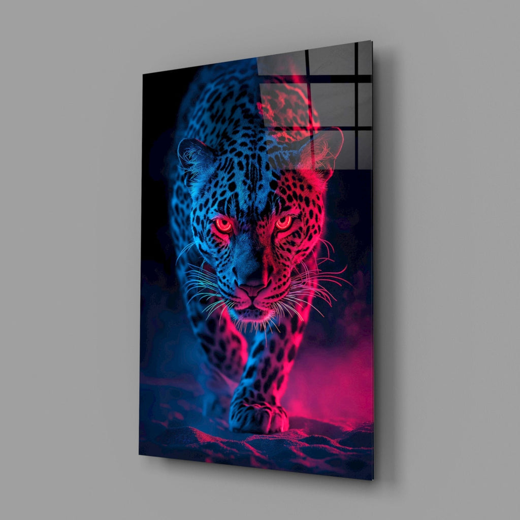 Neon Leopard Glass Wall Art – Designer Collection