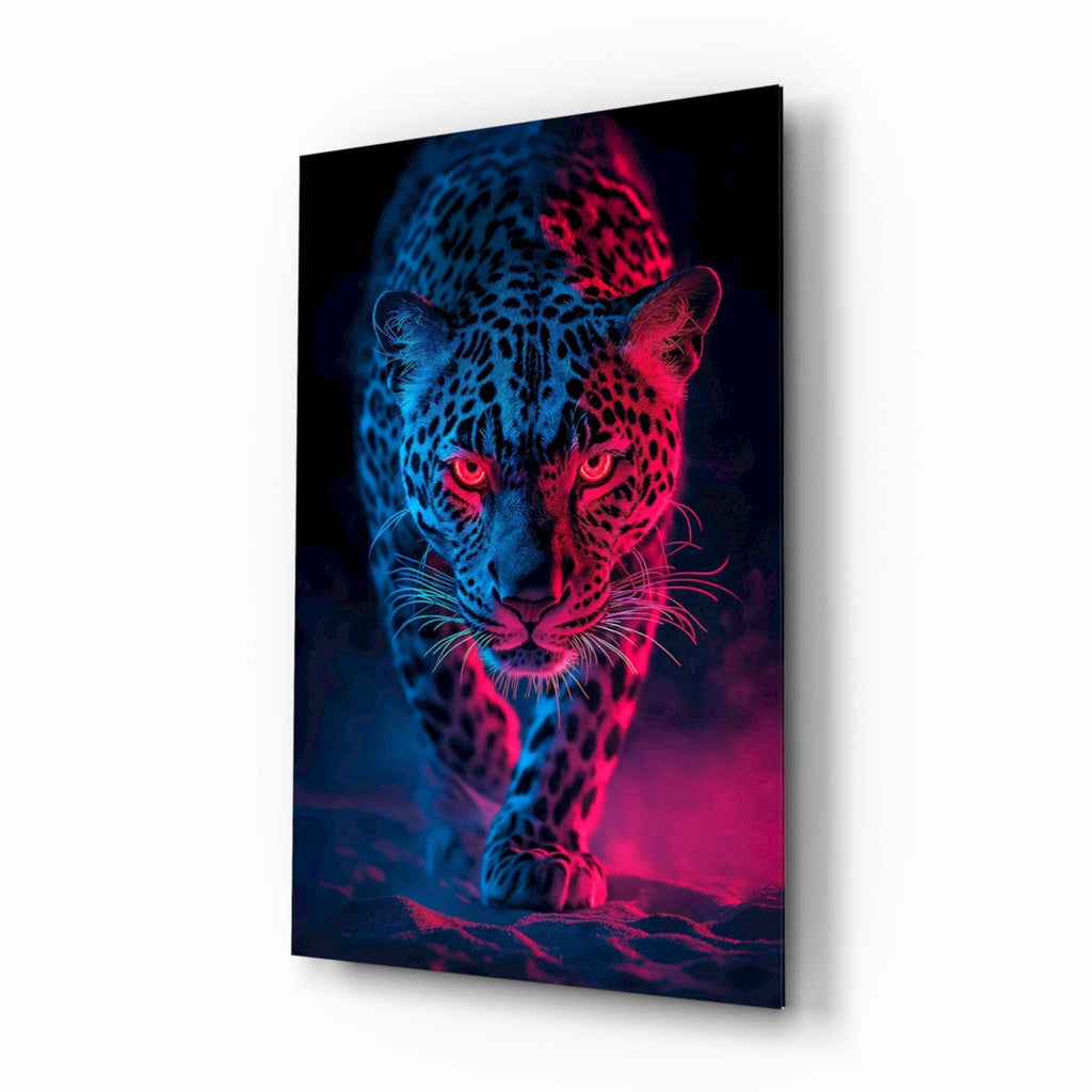 Neon Leopard Glass Wall Art – Designer Collection