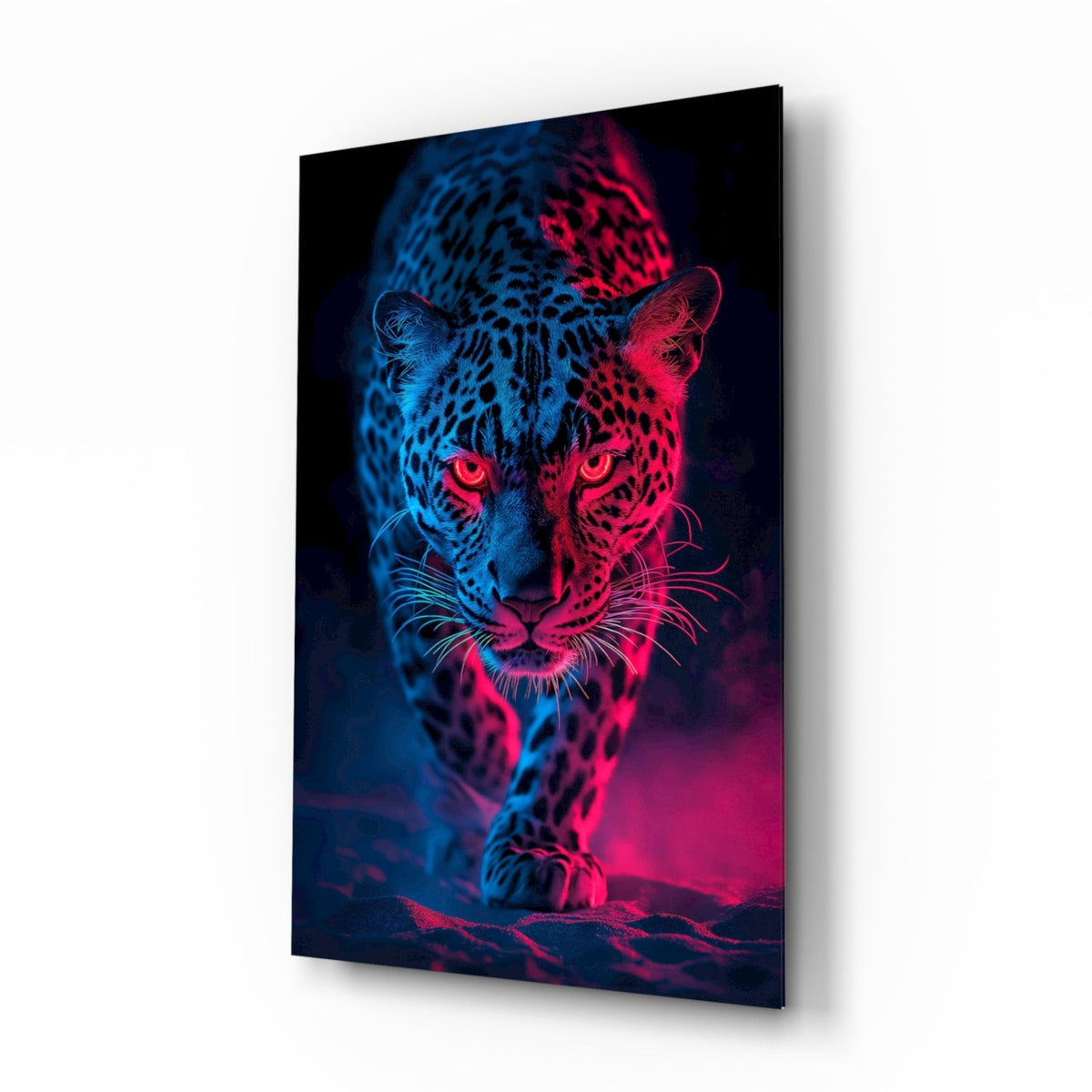 Neon Leopard Glass Wall Art – Designer Collection
