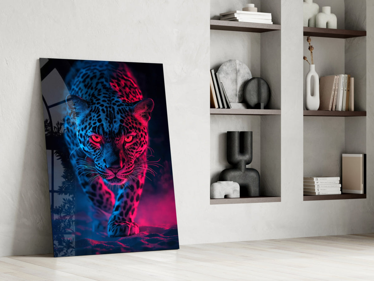 Neon Leopard Glass Wall Art – Designer Collection