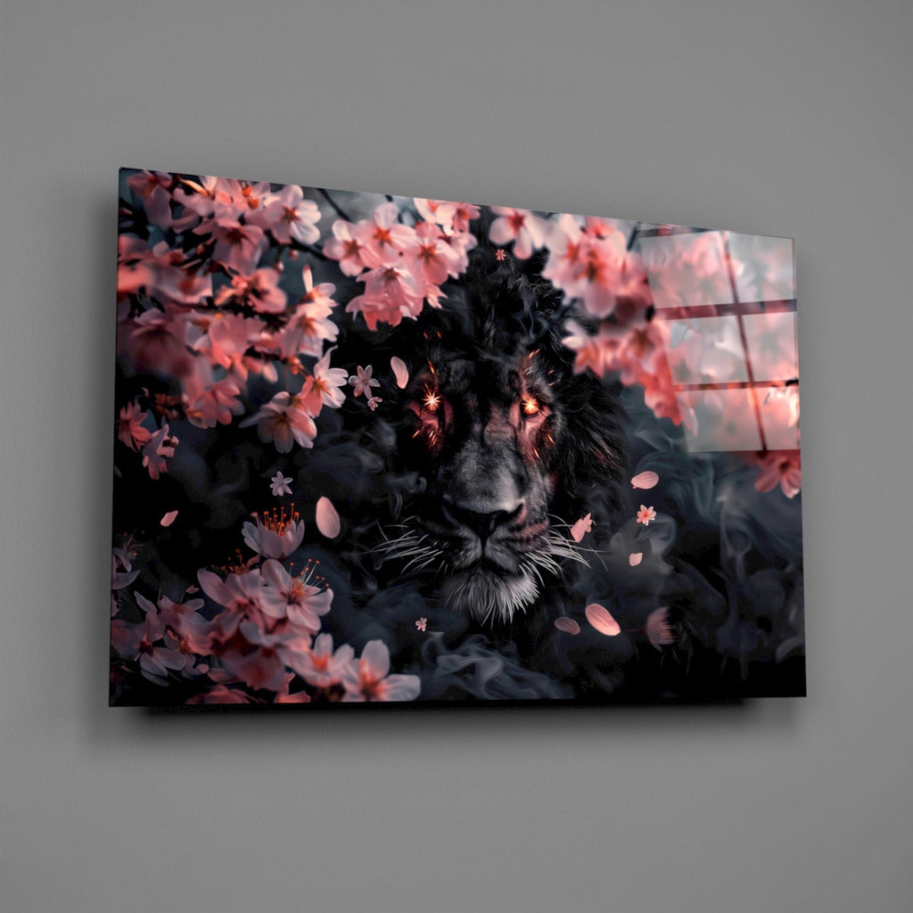 Lion of the Night Glass Wall Art – Designer Collection