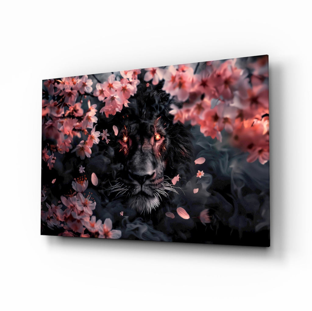 Lion of the Night Glass Wall Art – Designer Collection