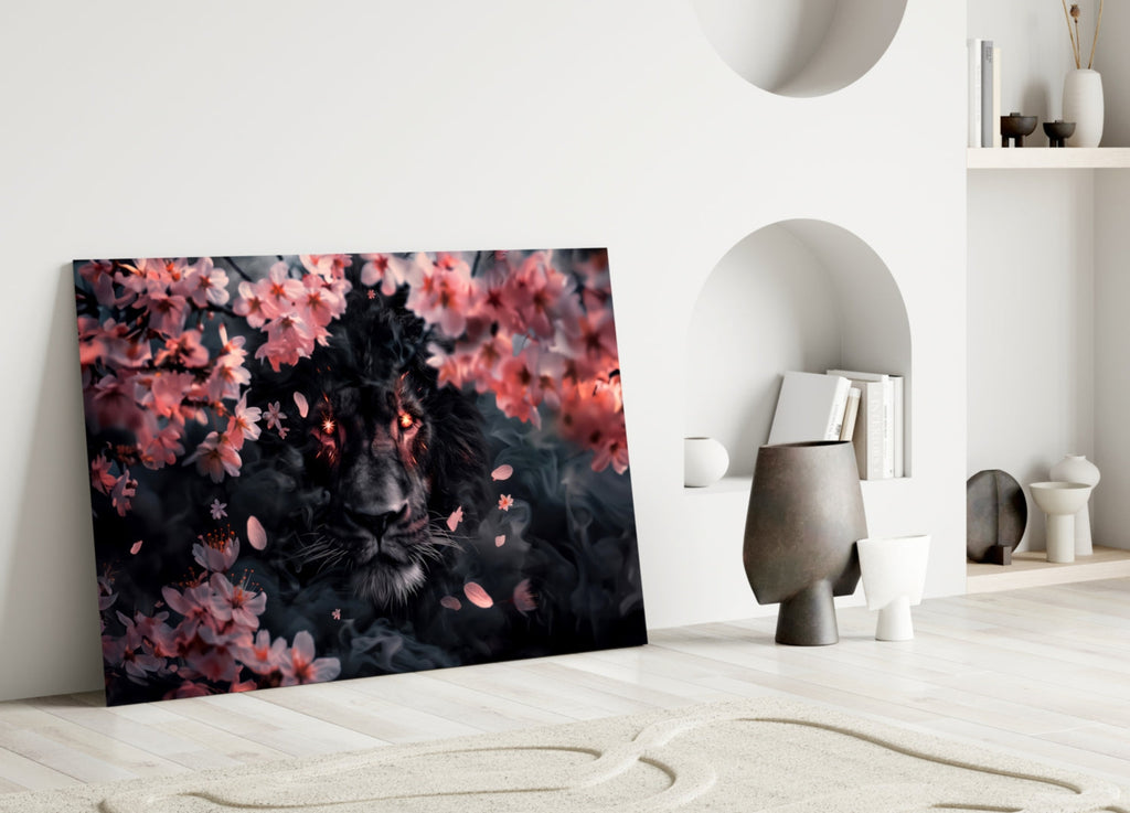 Lion of the Night Glass Wall Art – Designer Collection