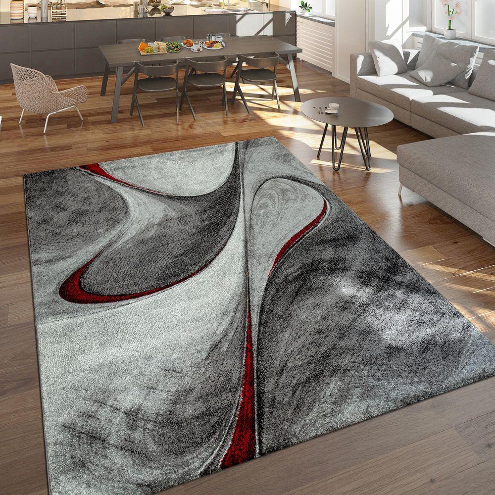 Brilliance Abstract Area Rug – Gray, Red & Black