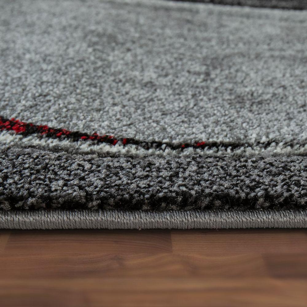 Brilliance Abstract Area Rug – Gray, Red & Black