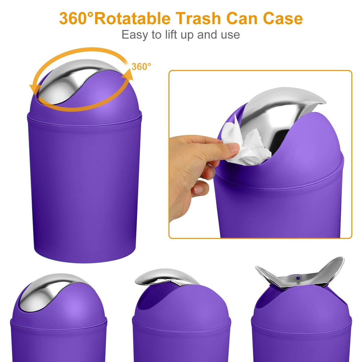6-Piece Bathroom Accessory Set – Purple