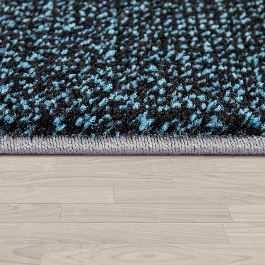 Madeira Geometric Border Area Rug – Gray & Blue