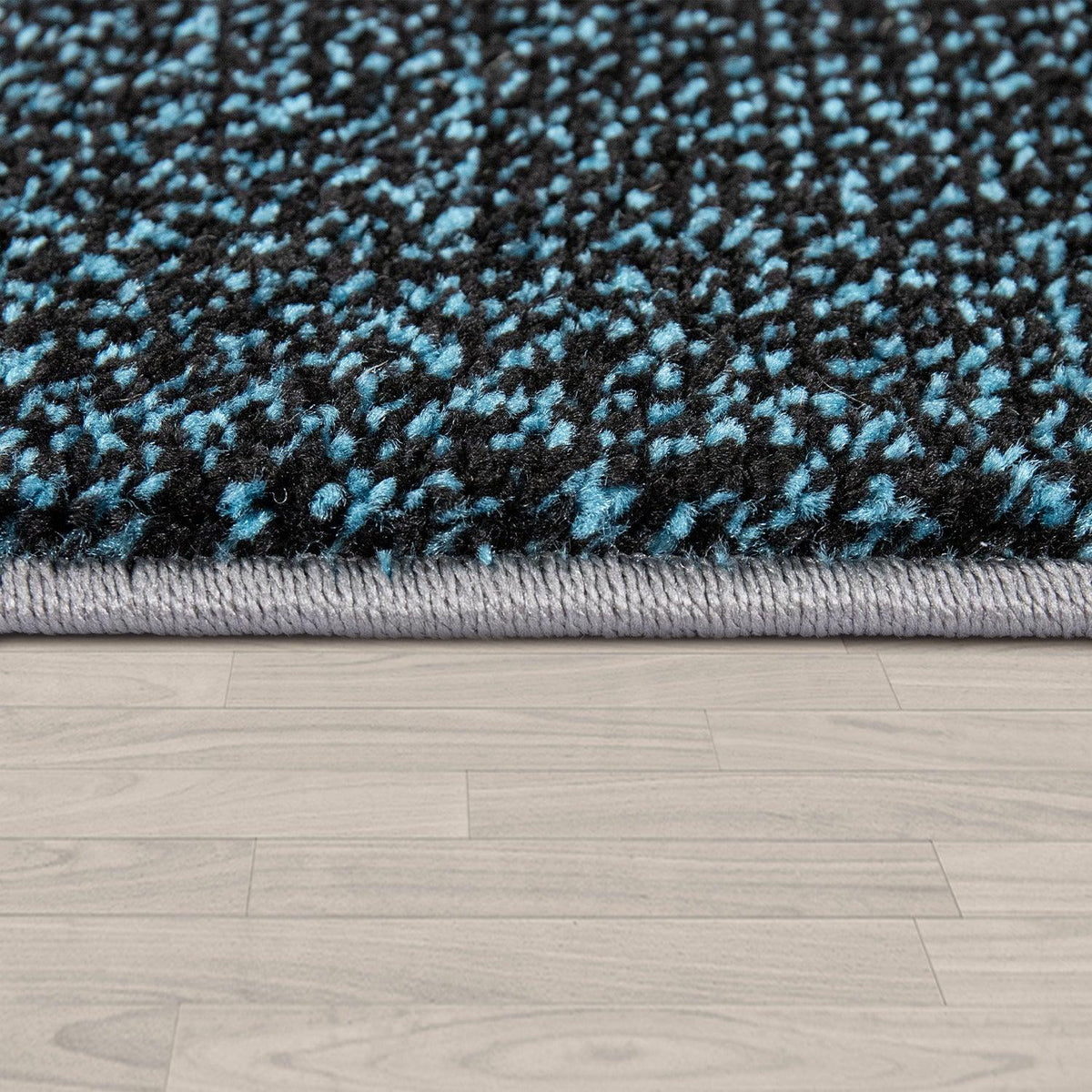 Madeira Geometric Border Area Rug – Gray & Blue