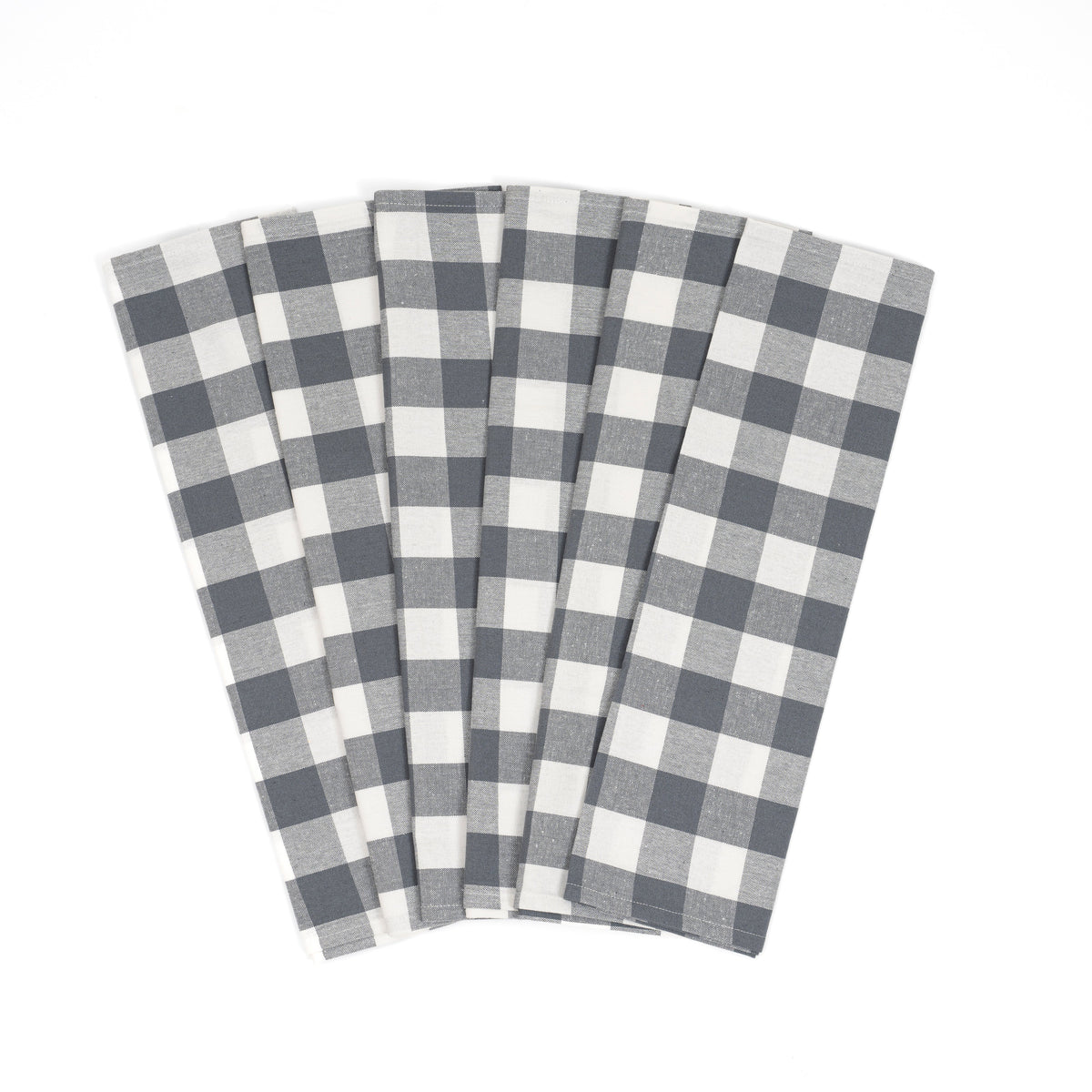 Plaid Cotton Kitchen Towels – Set of 6