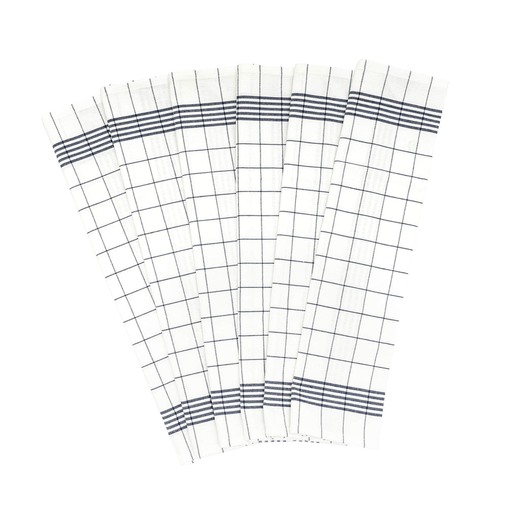 Windowpane Cotton Kitchen Towels – Set of 6