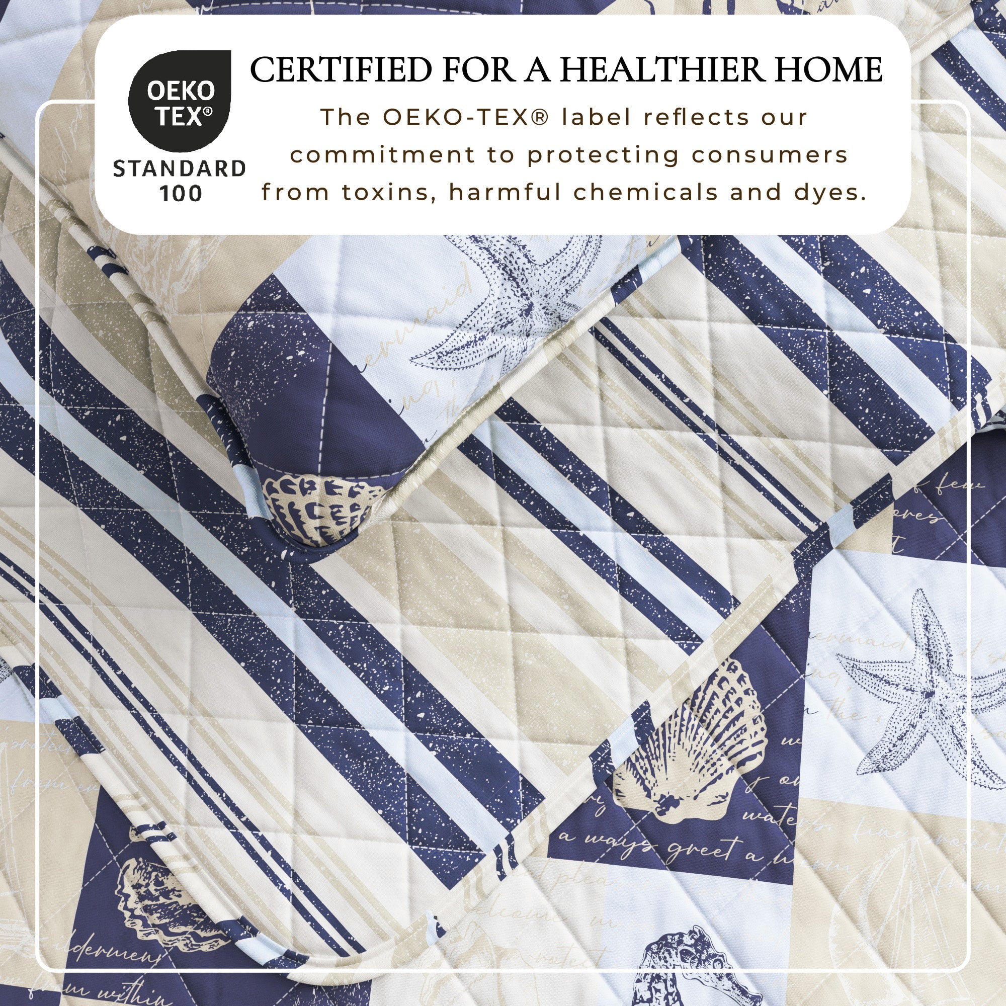 Caspian Collection Coastal Patchwork Quilt Set