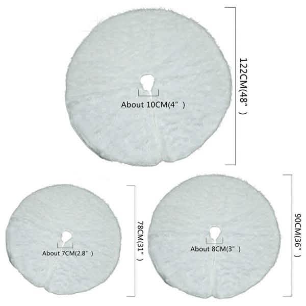 Plush Christmas Tree Skirt – 78 cm, 90 cm or 120 cm