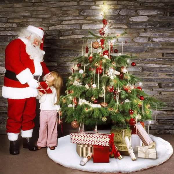 Plush Christmas Tree Skirt – 78 cm, 90 cm or 120 cm