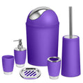6-Piece Bathroom Accessory Set – Purple