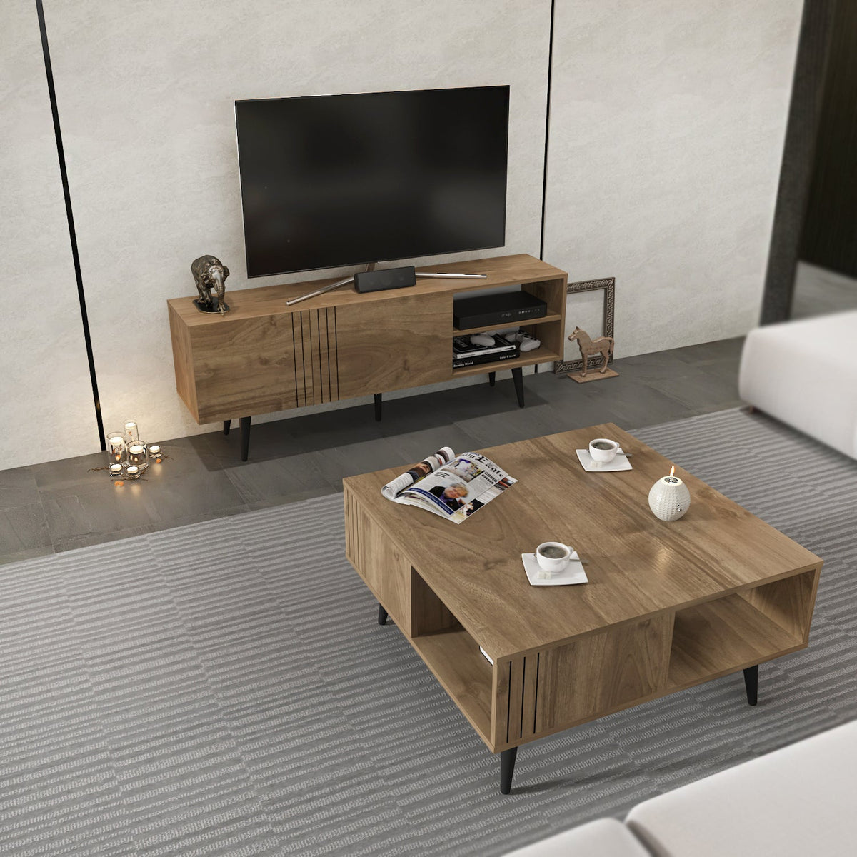 Ronas Coffee Table & TV Stand Set
