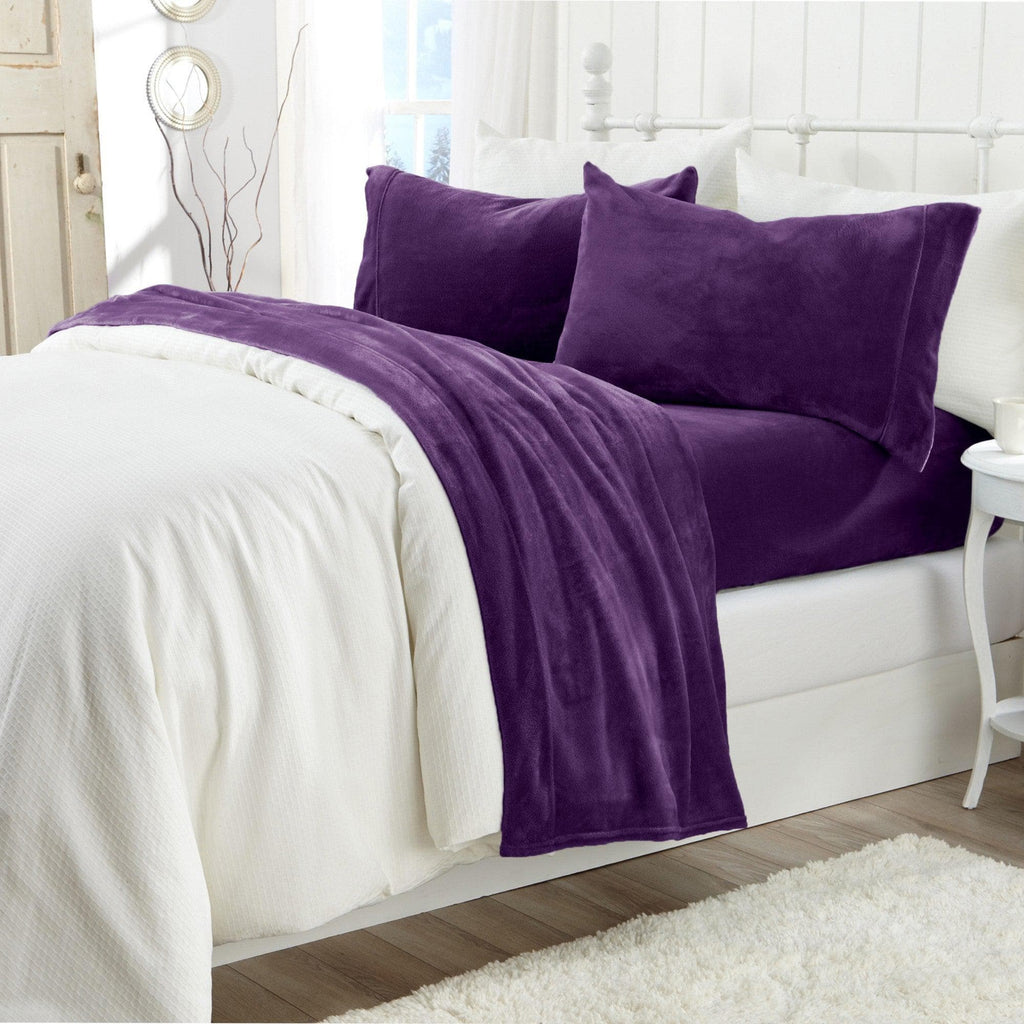 Solid Jewel-Toned Plush Sheet - Velvet Luxe Collection