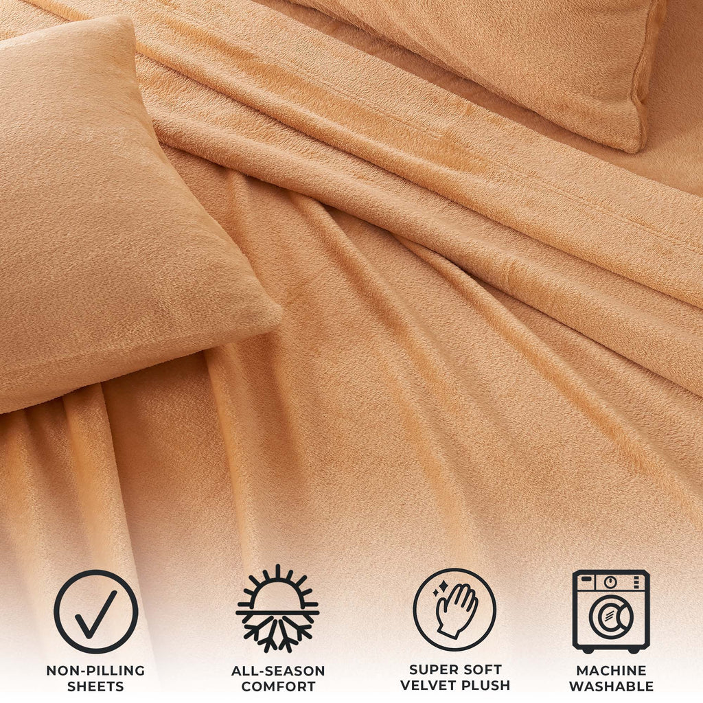 Solid Jewel-Toned Plush Sheet - Velvet Luxe Collection