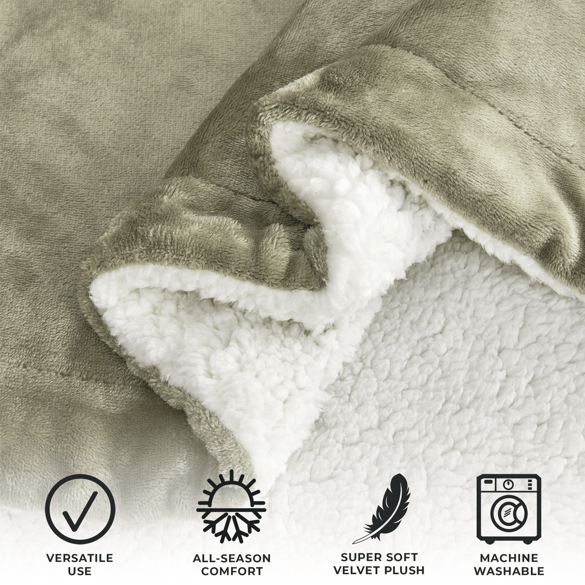 Great Bay Home Kinsley Velvet Plush & Sherpa Blanket