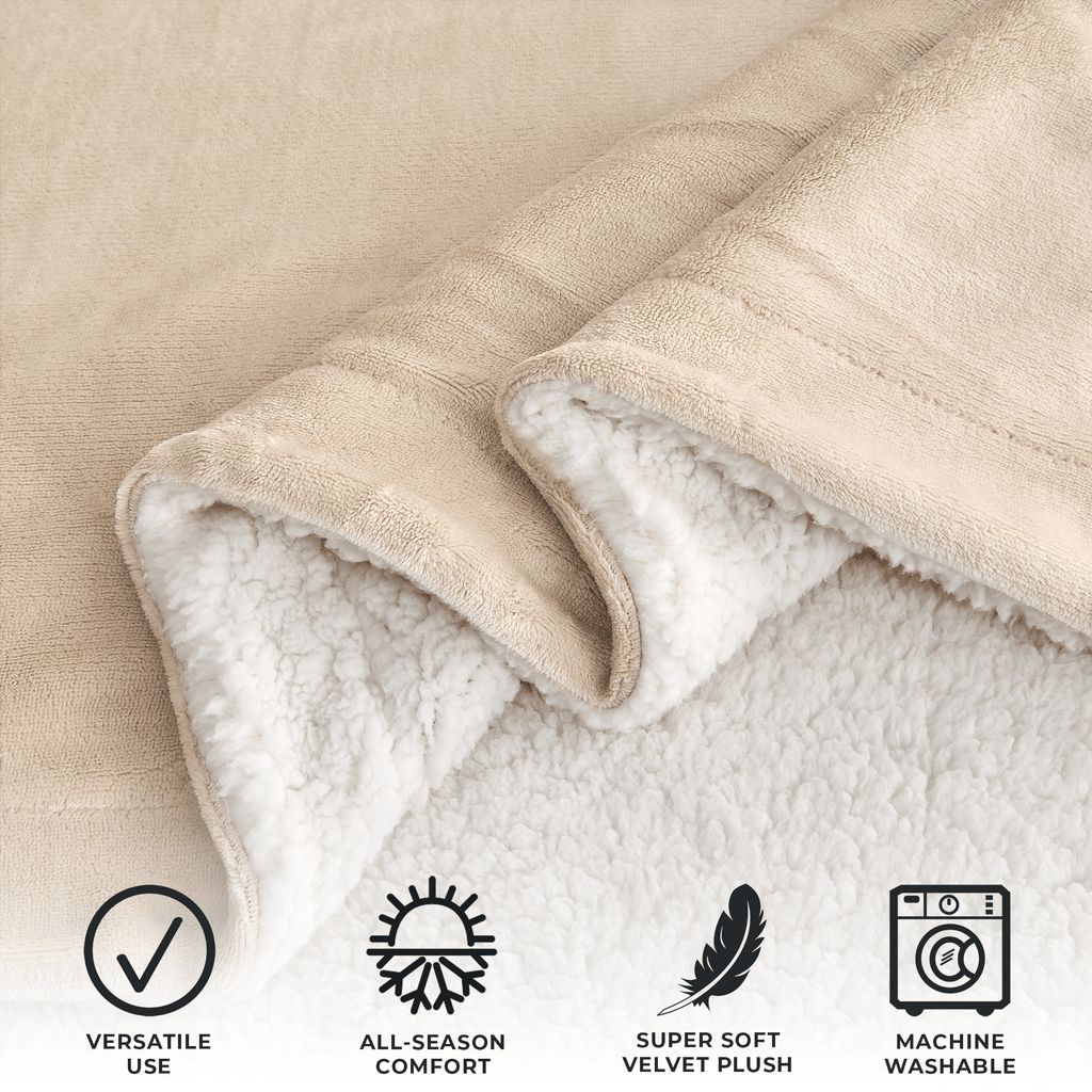 Great Bay Home Kinsley Velvet Plush & Sherpa Blanket