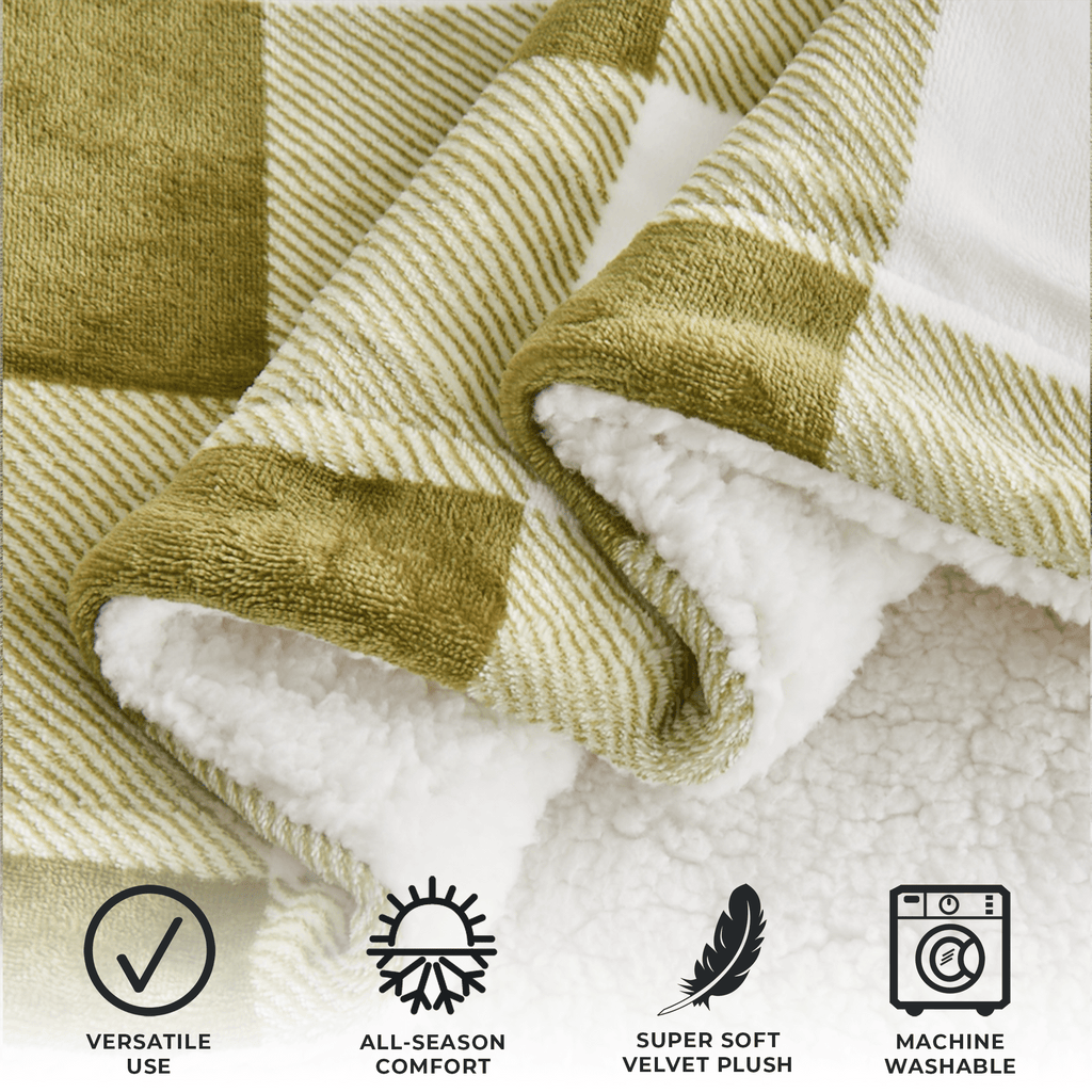 Great Bay Home Kinsley Velvet Plush & Sherpa Blanket