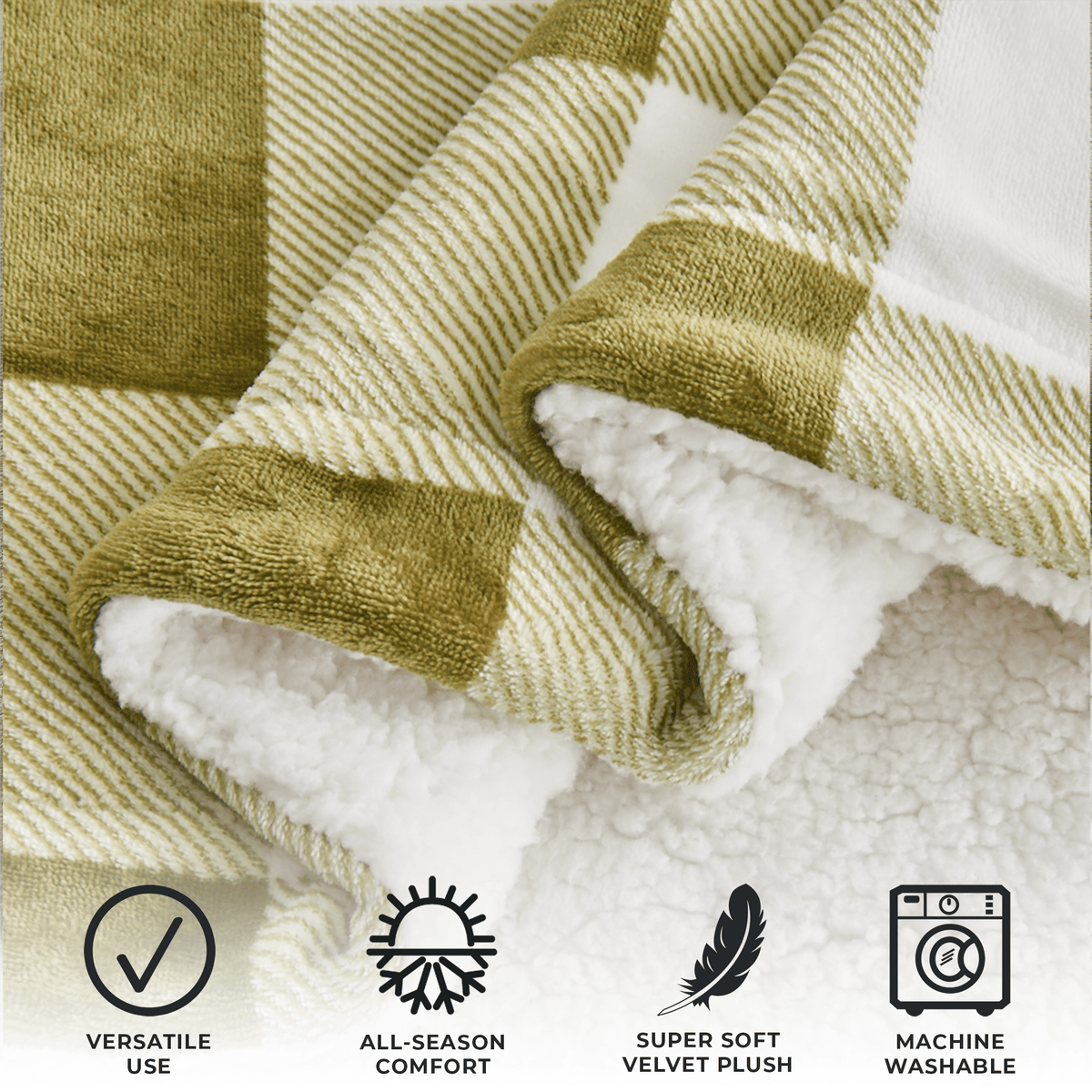 Great Bay Home Kinsley Velvet Plush & Sherpa Blanket