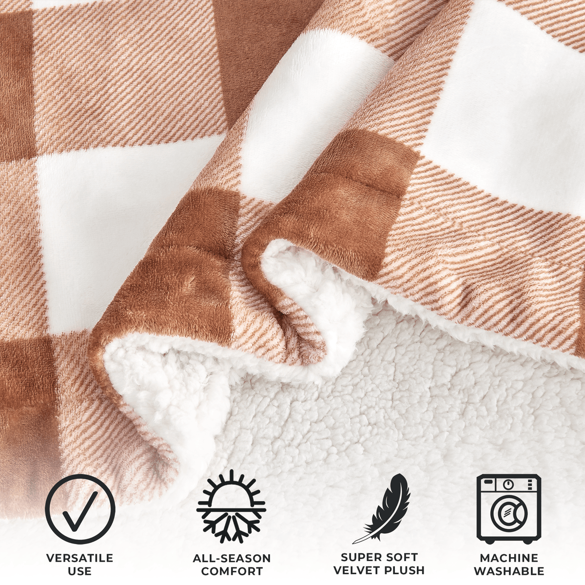 Great Bay Home Kinsley Velvet Plush & Sherpa Blanket