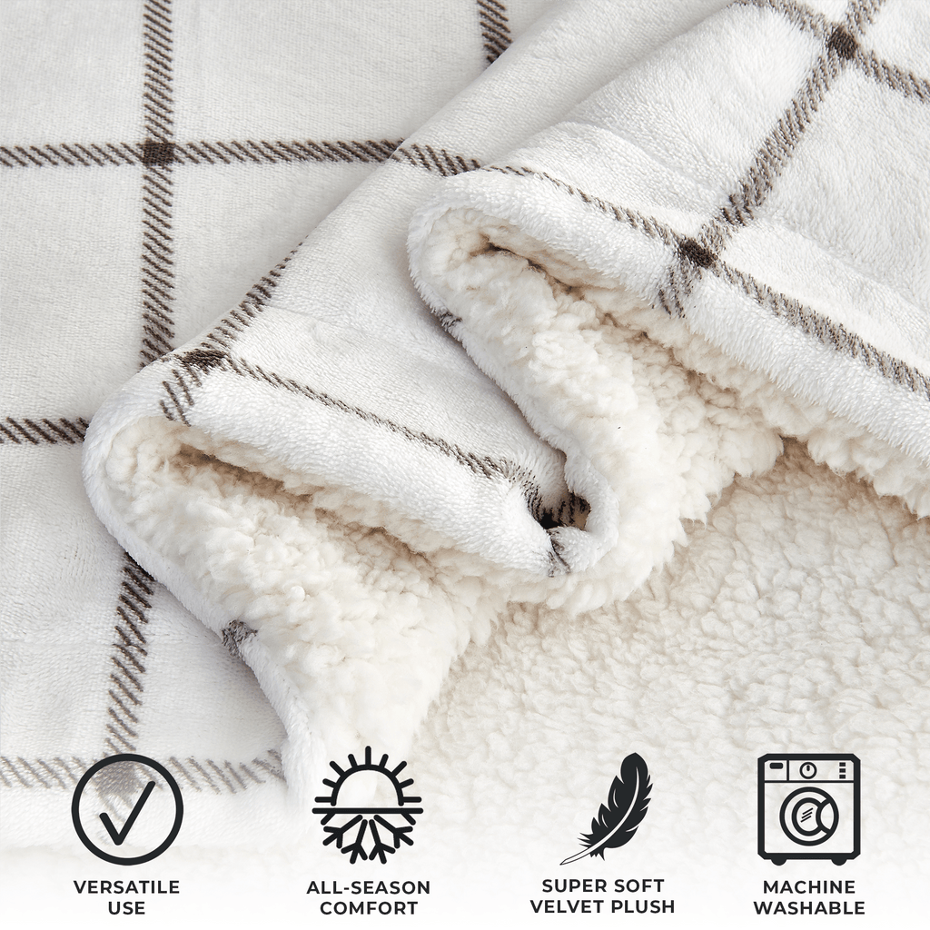 Great Bay Home Kinsley Velvet Plush & Sherpa Blanket