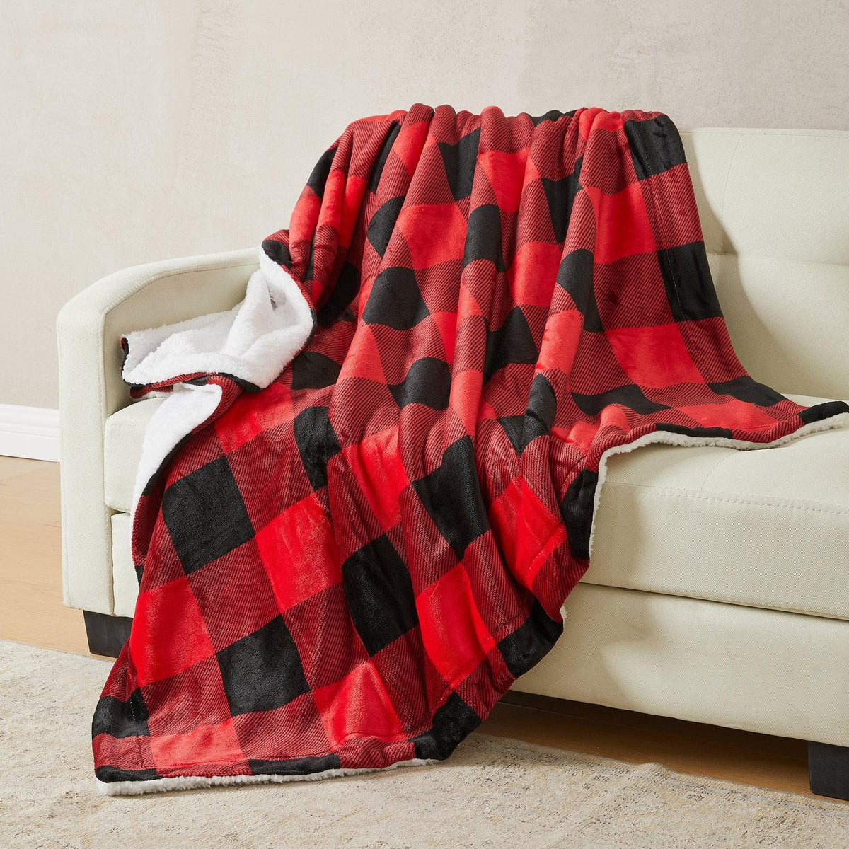 Great Bay Home Kinsley Velvet Plush & Sherpa Blanket