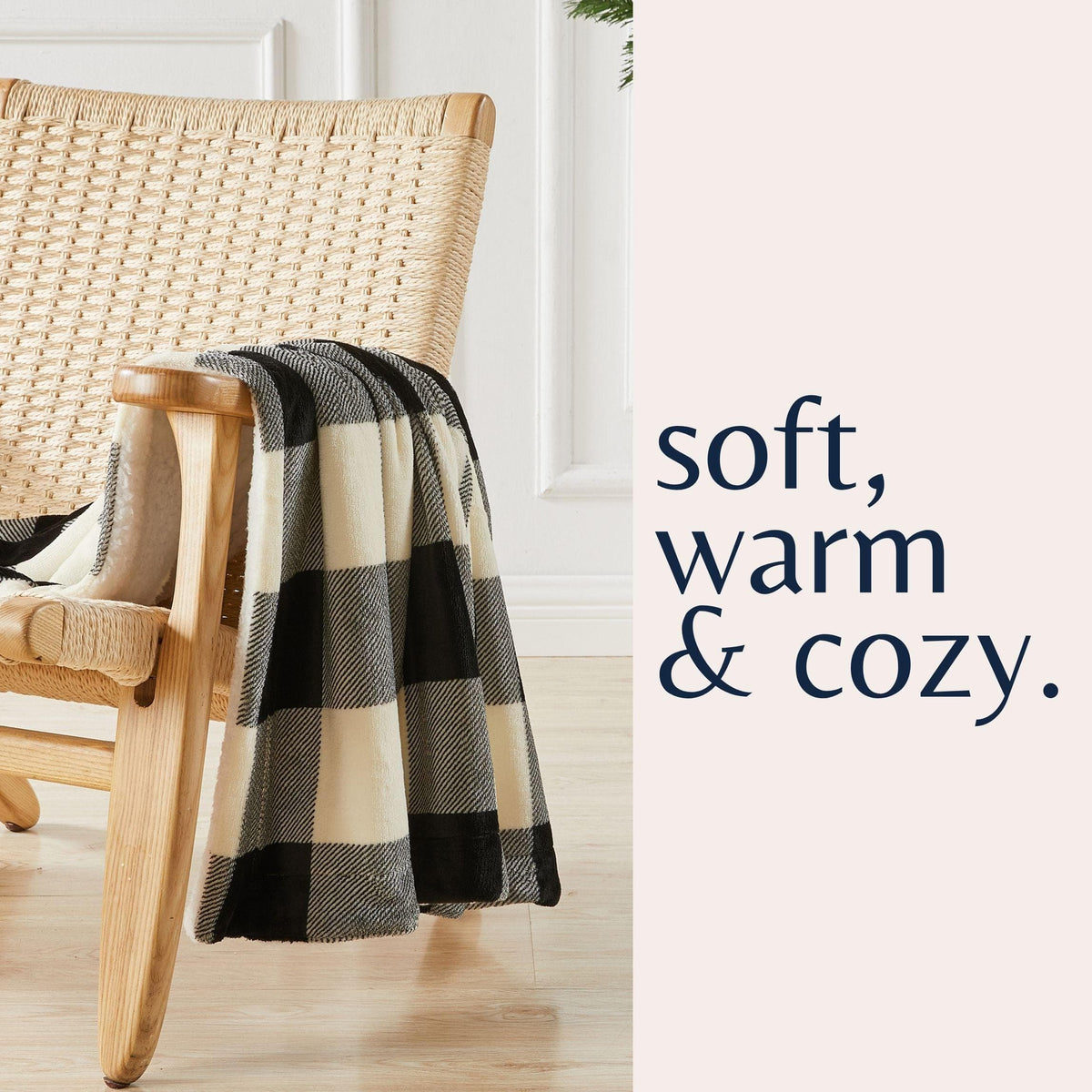 Great Bay Home Kinsley Velvet Plush & Sherpa Blanket