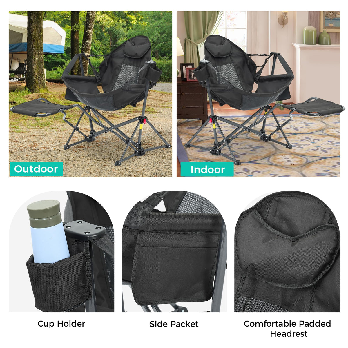 Ainfox Hammock Camping Chair with Footrest
