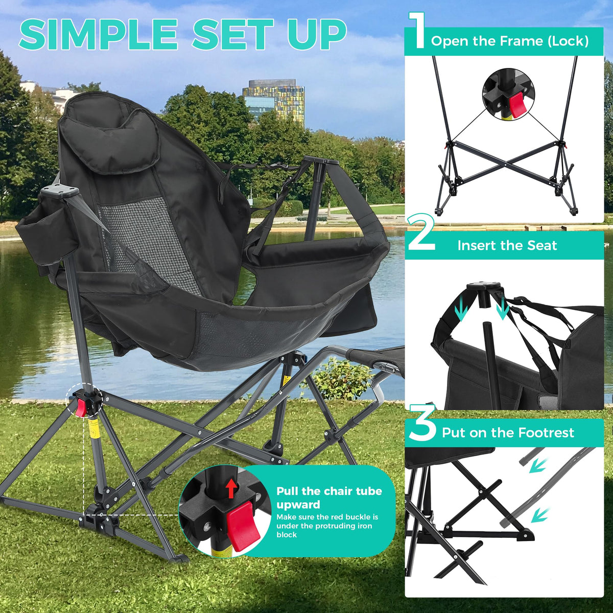 Ainfox Hammock Camping Chair with Footrest