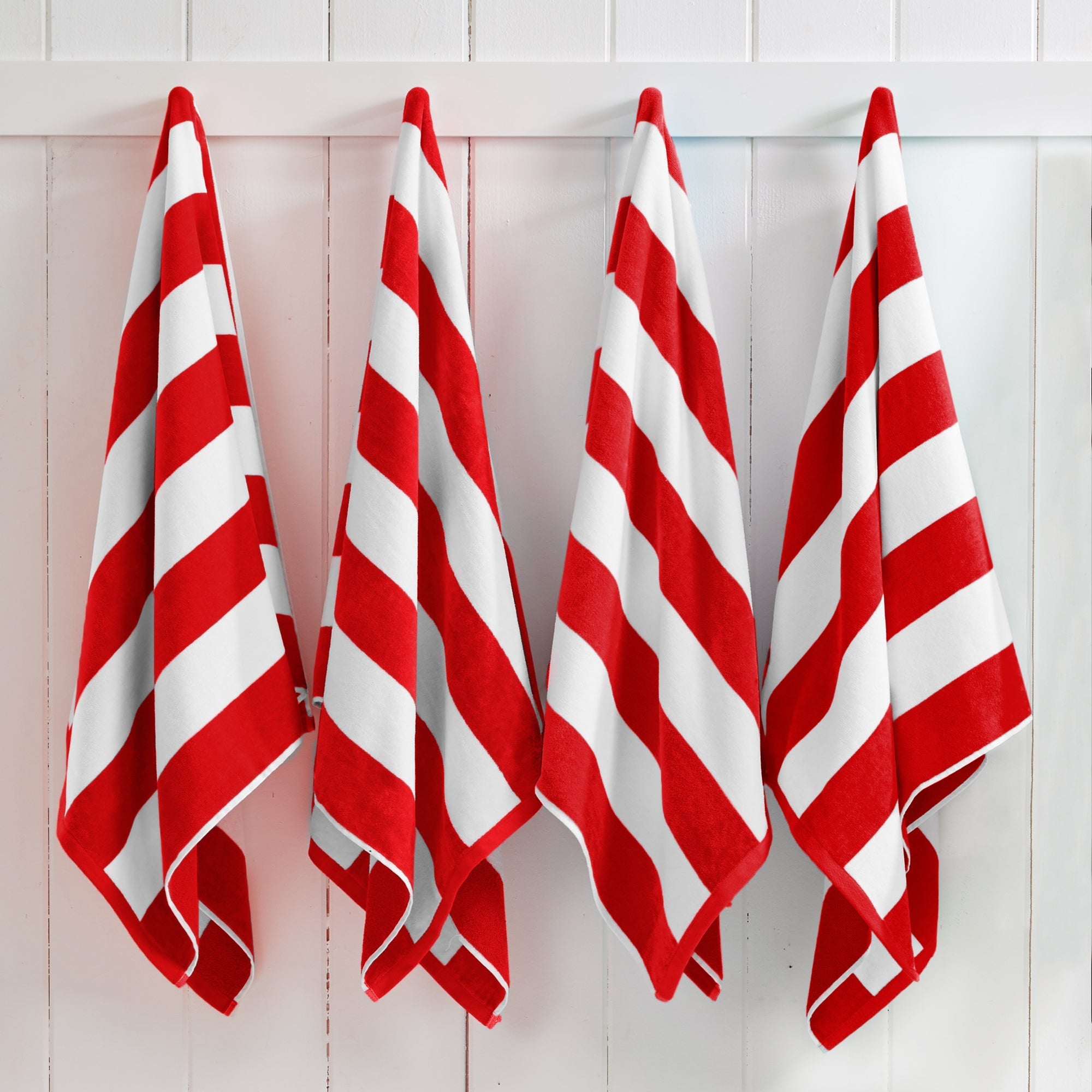 Cotton Velour Cabana Stripe Beach Towel - Novia Collection.