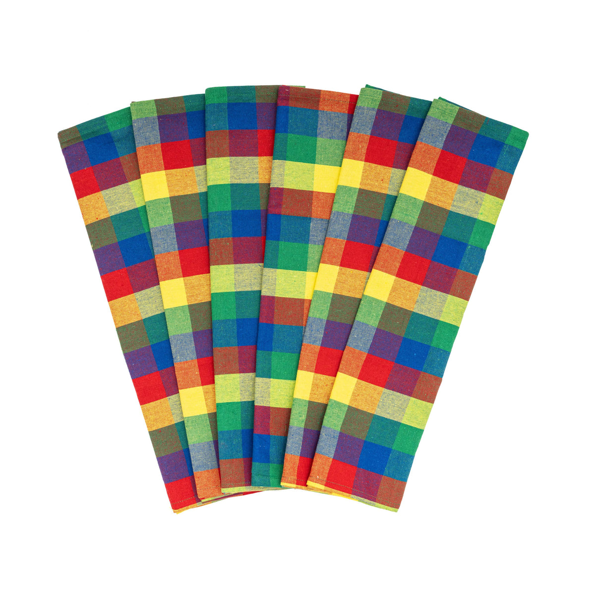 Plaid Cotton Kitchen Towels – Set of 6