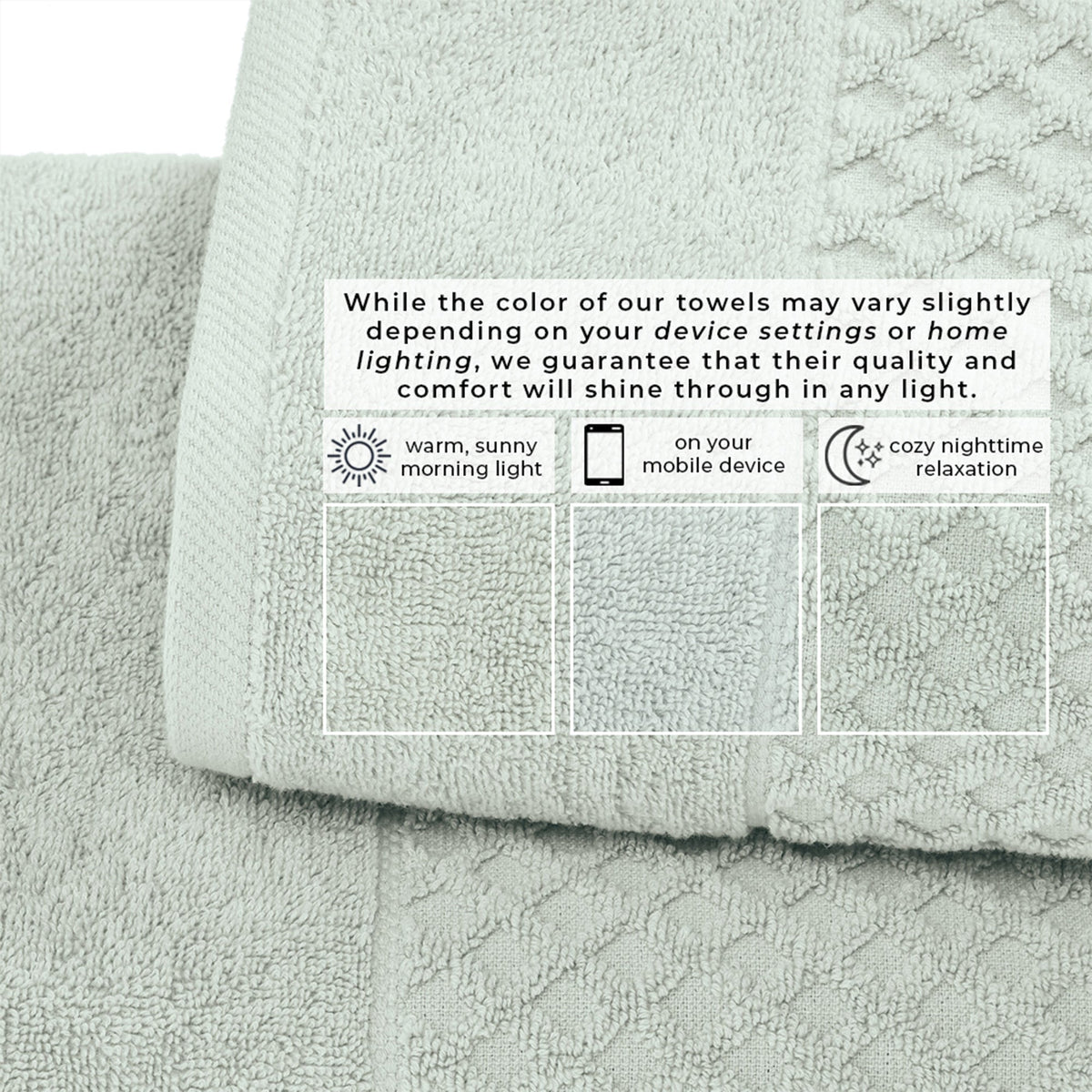 Cotton Diamond Waffle Weave Bath Towel Set - Grayson Collection