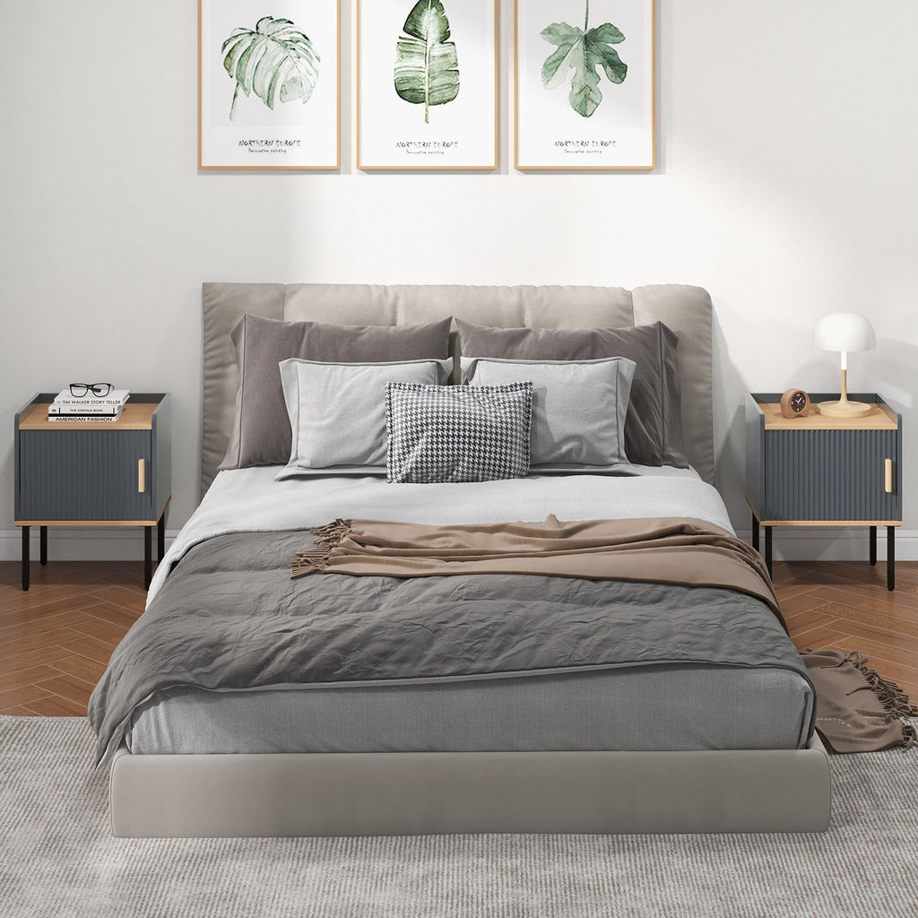 Nightstand with Cabinet Door – Gray