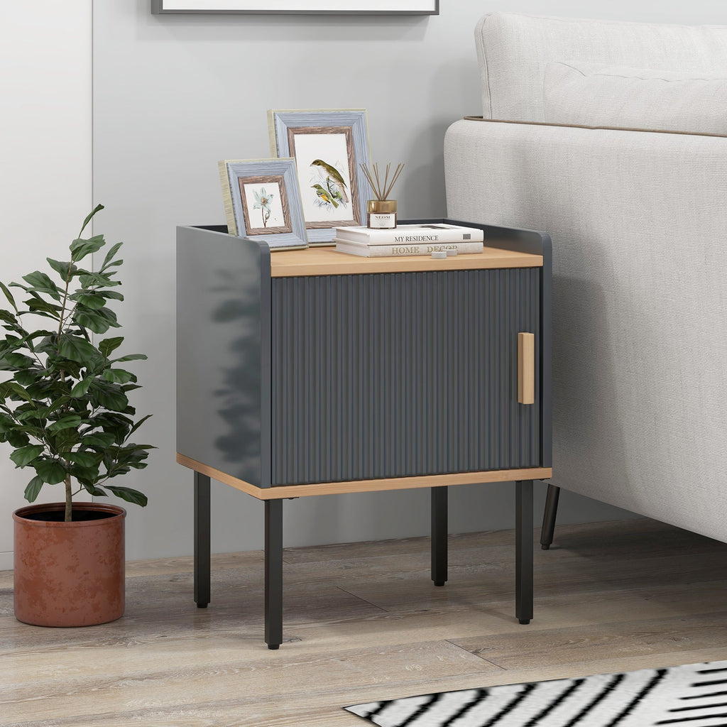 Nightstand with Cabinet Door – Gray
