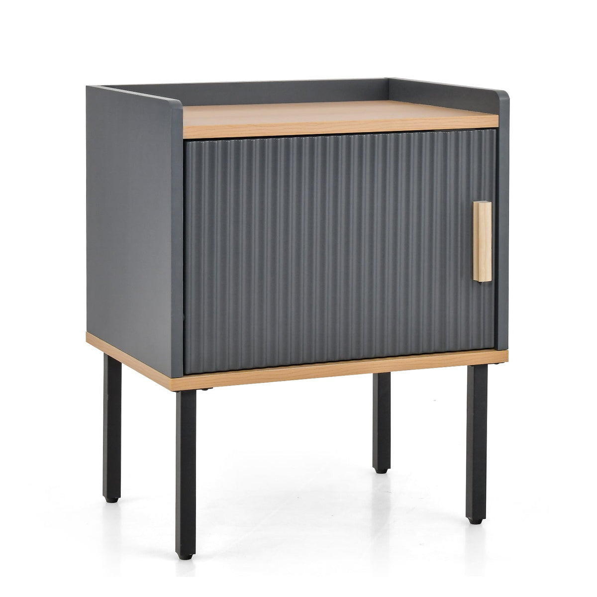 Nightstand with Cabinet Door – Gray