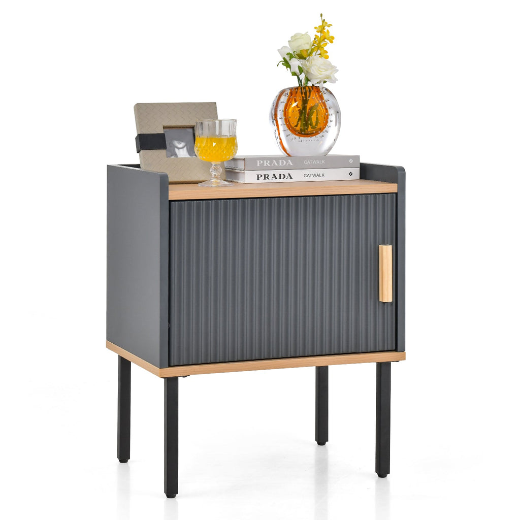 Nightstand with Cabinet Door – Gray