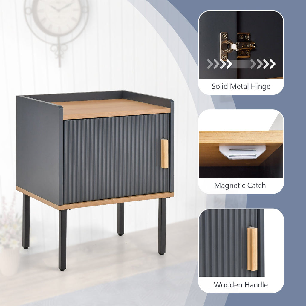 Nightstand with Cabinet Door – Gray