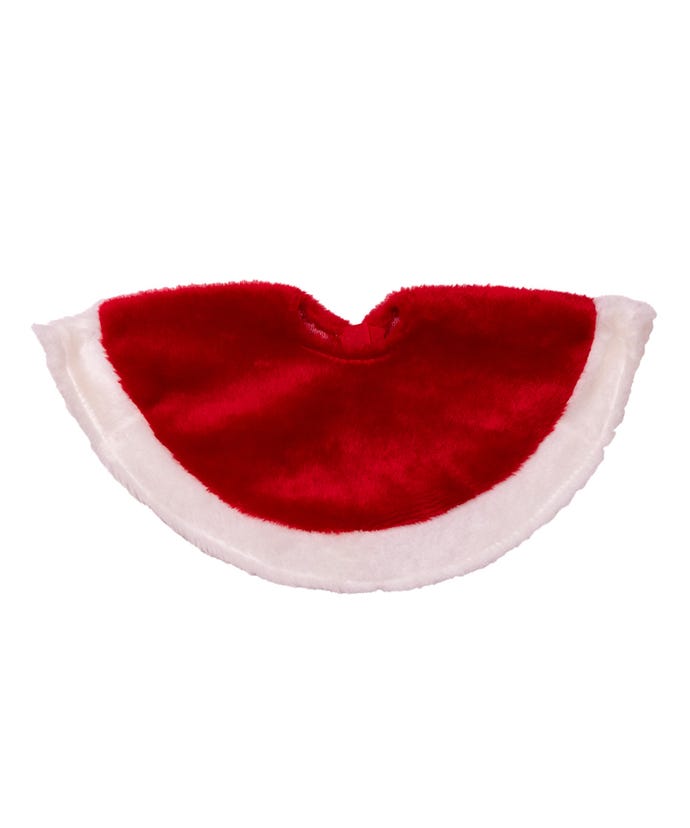 15-Inch Mini Red Plush Christmas Tree Skirt