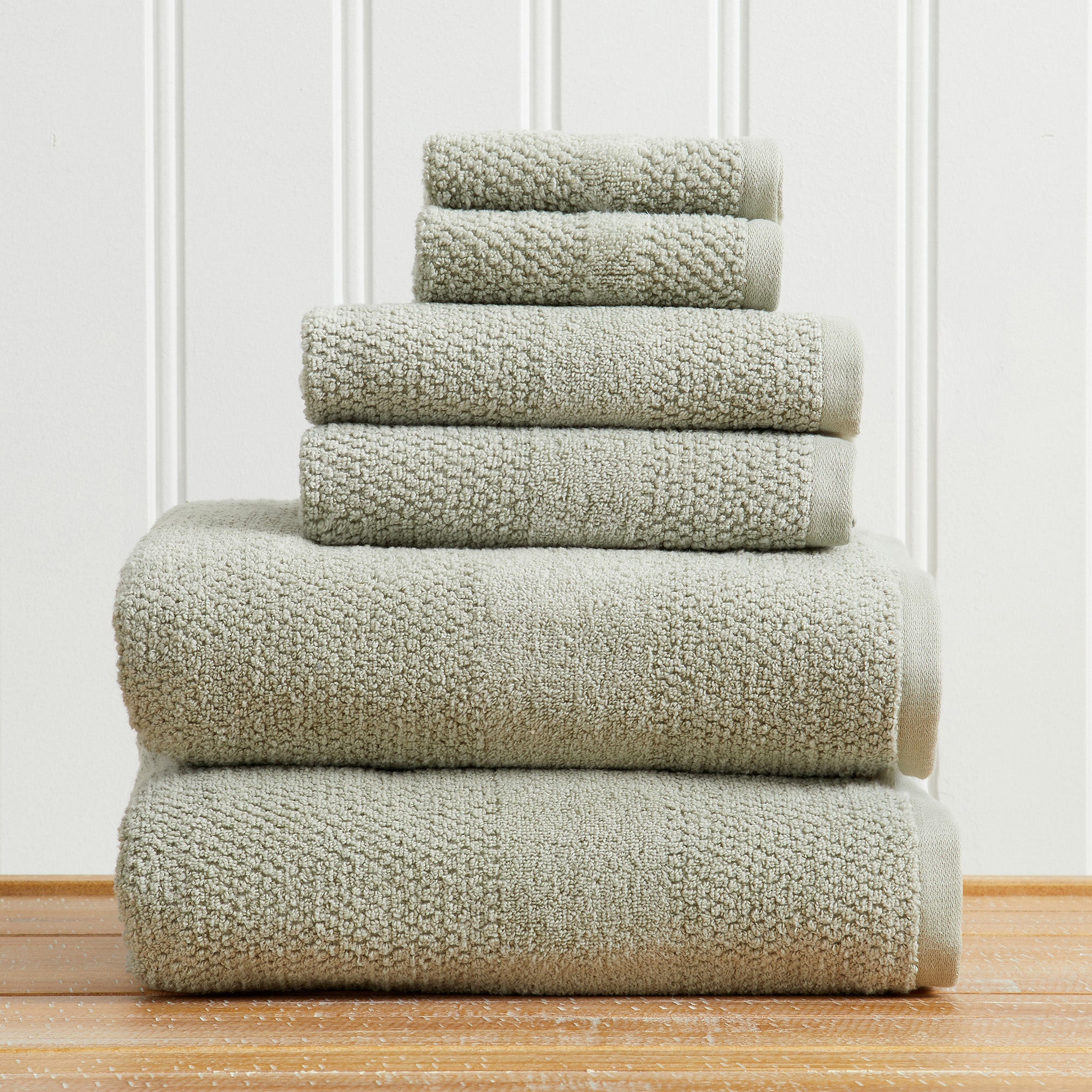 100% Cotton Woven Texture Bath Towel Set - Marbella Collection