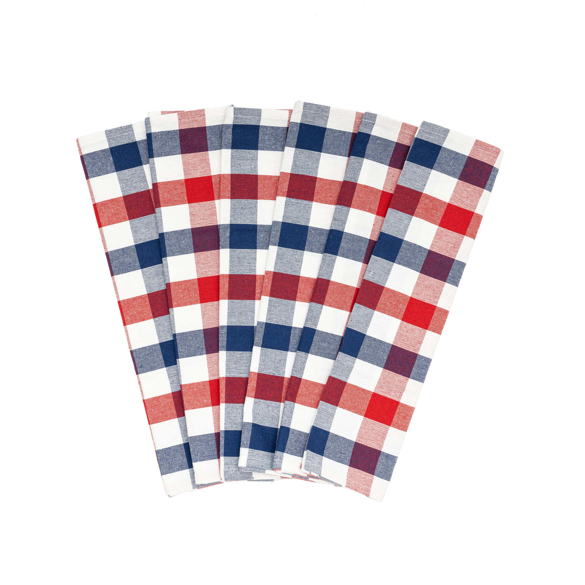 Plaid Cotton Kitchen Towels – Set of 6