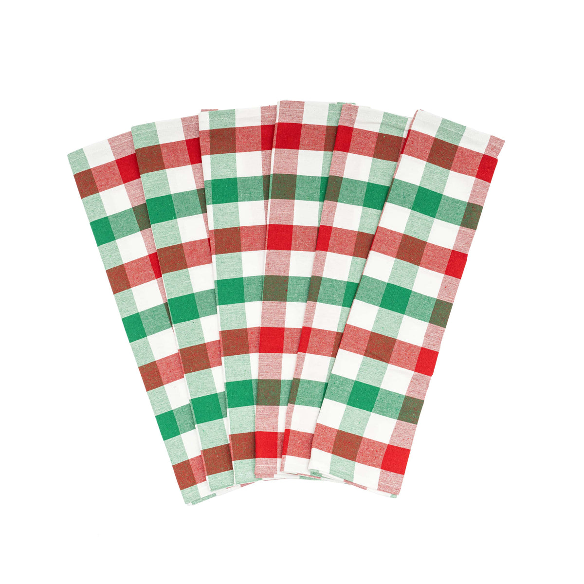 Plaid Cotton Kitchen Towels – Set of 6