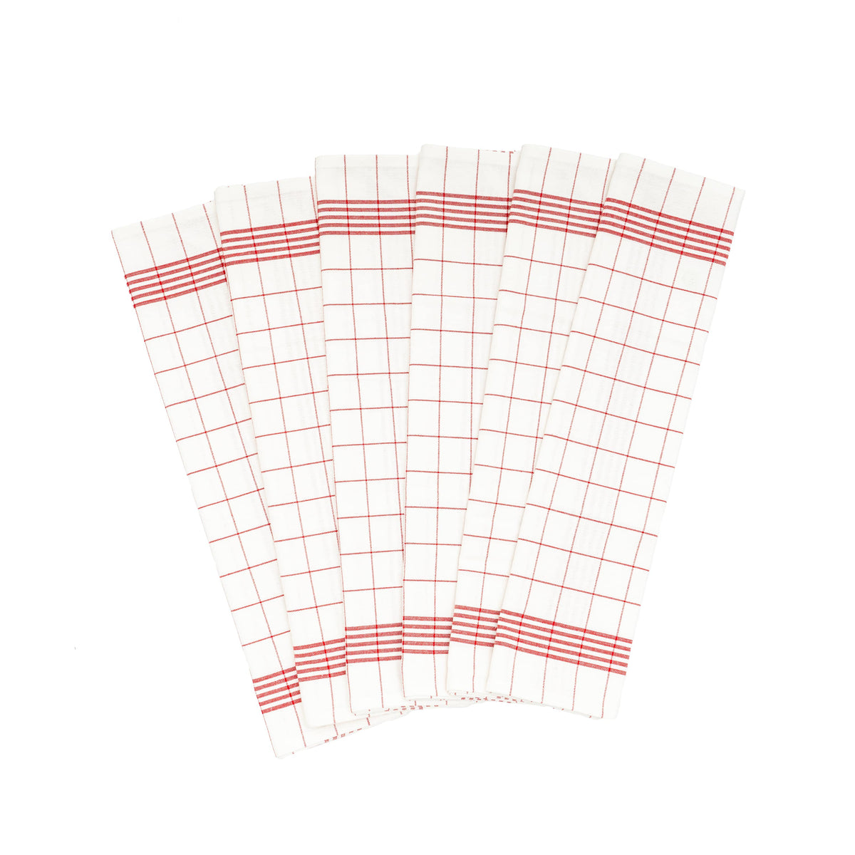 Windowpane Cotton Kitchen Towels – Set of 6