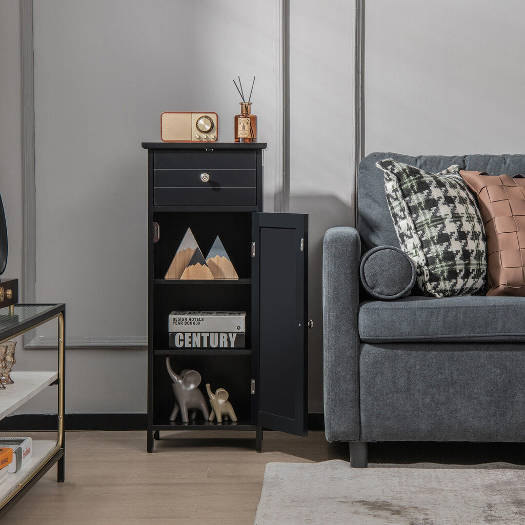 Bathroom Storage Cabinet with Drawer & Adjustable Shelf