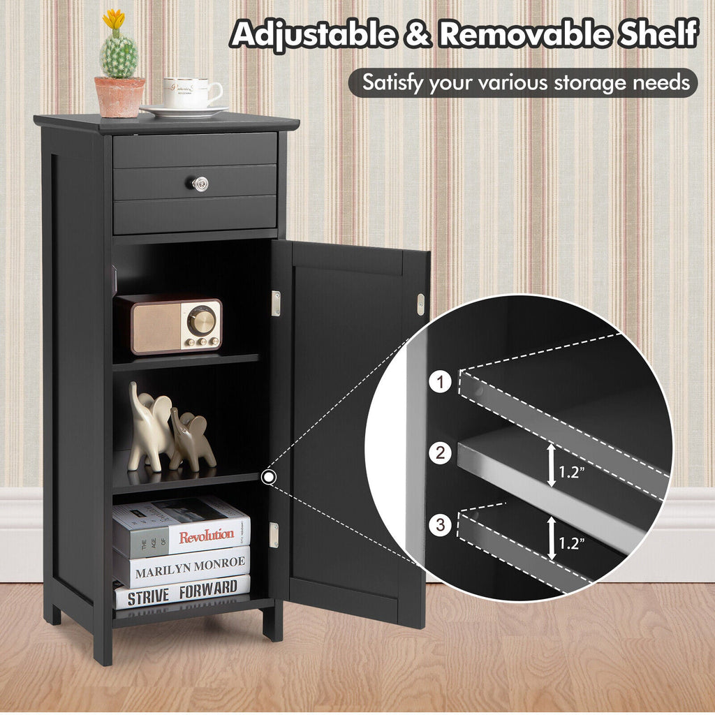 Bathroom Storage Cabinet with Drawer & Adjustable Shelf