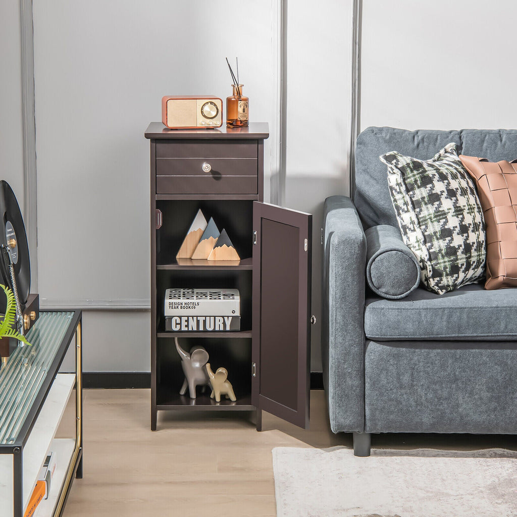 Bathroom Storage Cabinet with Drawer & Adjustable Shelf